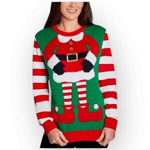 NWT To Be Jolly Elf Christmas Sweater – Green/Red, Size XS